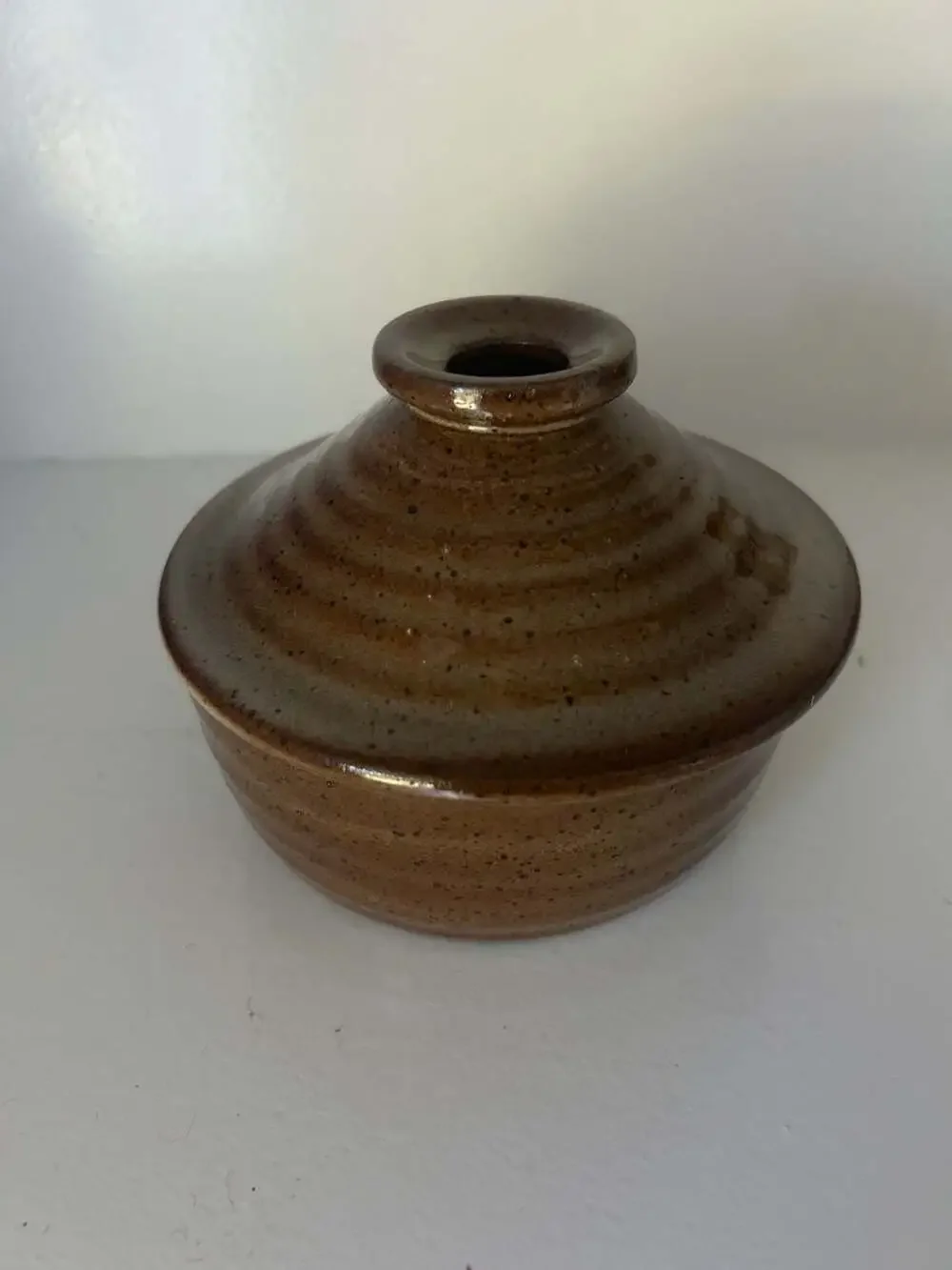 Stone Wave Speckled Brown Stoneware Microwave Cooker With Vented Lid And Handle